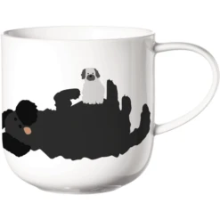 ASA Selection Henkelbecher Fluffy Dogs Weiß Glänzend