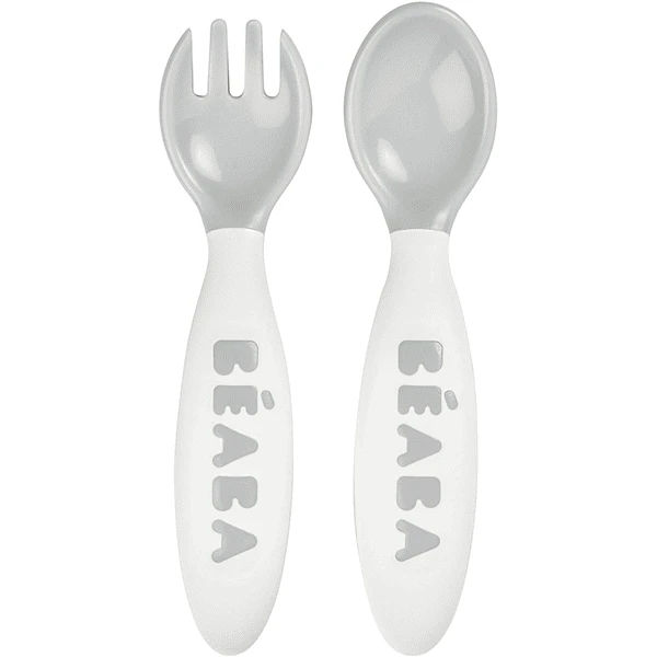 BEABA® Ergonomisches Besteckset 2. Altersstufe Grau 3 BEABA® Ergonomisches Besteckset 2. Altersstufe Grau