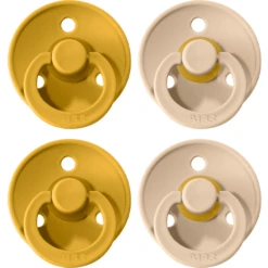 BIBS® Schnuller Colour Mustard / Vanilla 0-6 Monate, 4 Stk.