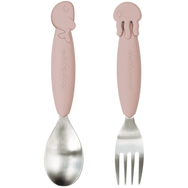 Done By Deer™ Löffel- & Gabelset YummyPlus Sea Friends In Rosa 3 Done By Deer™ Löffel- & Gabelset YummyPlus Sea Friends In Rosa
