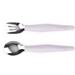 Everyday® Baby Esslern-Besteck, Edelstahl Mit Silikongriff, 2-teilig Light Lavender