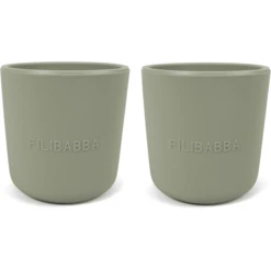 Filibabba Silikon Becher 2er-Pack - Grün