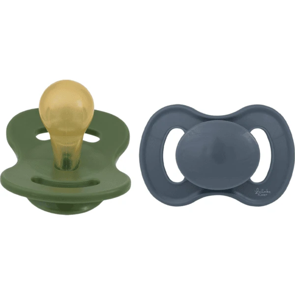 Lullaby Planet Schnuller Rund Aus Latex Gr. 2 In Forest Green & Flint Stone, 2er Pack 3 Lullaby Planet Schnuller Rund Aus Latex Gr. 2 In Forest Green & Flint Stone, 2er Pack