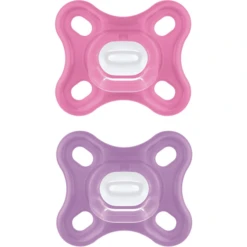 MAM Schnuller Comfort Silikon, 0+ Monate, 2 Stk, Pink + Lila