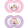 MAM Schnuller Original I Love Mummy Aus Silikon 6+ Monate Rosa/lila