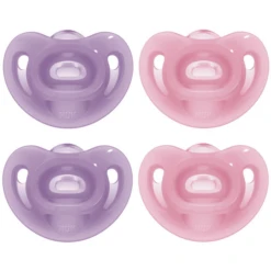 NUK Schnuller Sensitive Vollsilikon Gr. 4 Lila/rosa 4 Stück Ab Dem 6. Monat