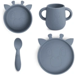 Nuuroo Geschirrset Lykke Giraffe 4-teilig, Bering Sea