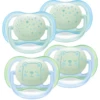 Philips Avent Nachtschnuller Ultra Air SCF376/11 0 - 6 M Boy Im Viererpack