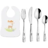 Schnullireich Geschenkset Mit Namen Teddy: Puresigns Kinderbesteck Mit Gravur + Lätzchen Silber -Babysachen Verkauf schnullireich geschenkset mit namen teddy puresigns kinderbesteck mit gravur laetzchen silber a405921