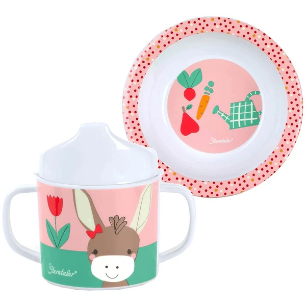 Sterntaler Trinklernbecher & Schalen Set 2er Set Rosa-rot 3 Sterntaler Trinklernbecher & Schalen Set 2er Set Rosa-rot