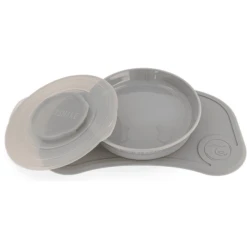 TWISTSHAKE Click Matte Und Kinderteller Mini Ab Dem 6. Monat Pastell Grau